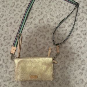 Consuela Gilded uptown crossbody (gold snakeskin)